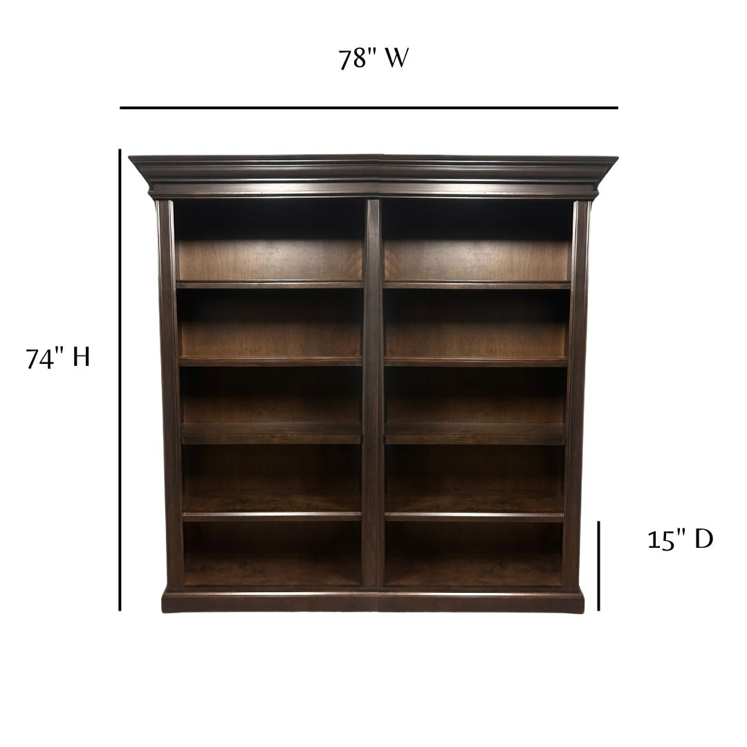 Forest Designs Crown Bookcase Wall (78W x 74" H x 15" D)