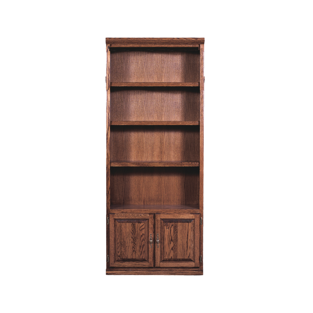 Traditional Bookcase w/Lower Doors (36W x 13D x Height of Choice)