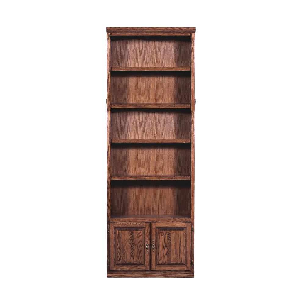 Traditional Bookcase w/Lower Doors (36W x 13D x Height of Choice)