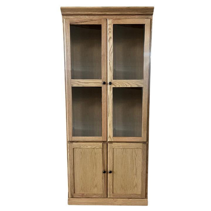 Forest Designs Mission Bookcase w/ Upper Glass and Bottom Wood Doors  (36W x 18D x Height of Choice)