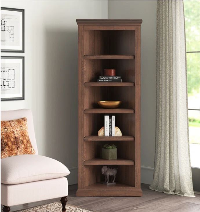 Forest Designs Traditional Corner Bookcase: 20 x 20 From Corner x Height of Choice