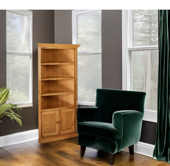 Forest Designs Mission Corner Bookcase: 27 x 27 From Corner x Height of Choice