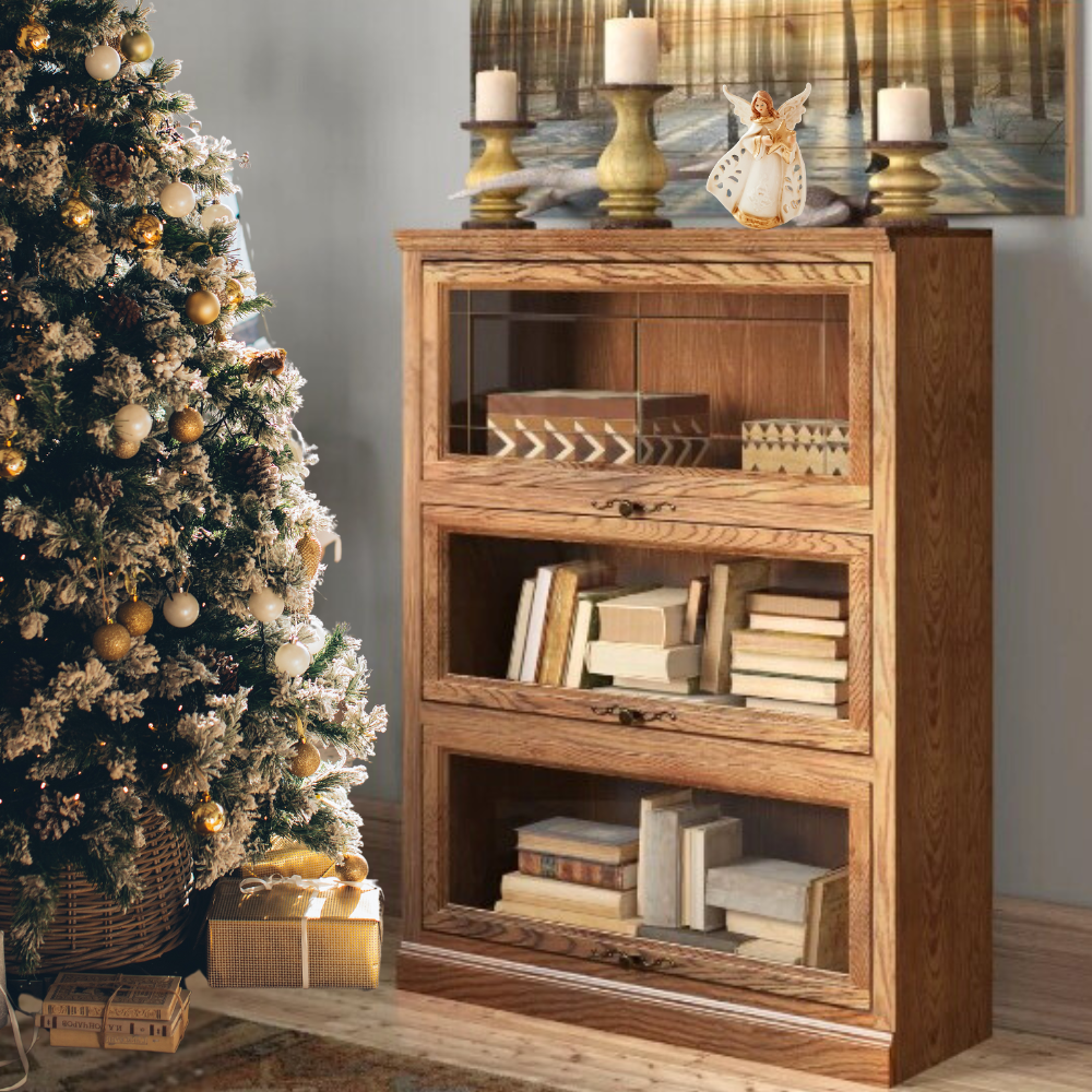 Forest Designs Traditional Oak Lawyers Bookcase (36W x 13D x Height of Choice) (Gift Idea!)