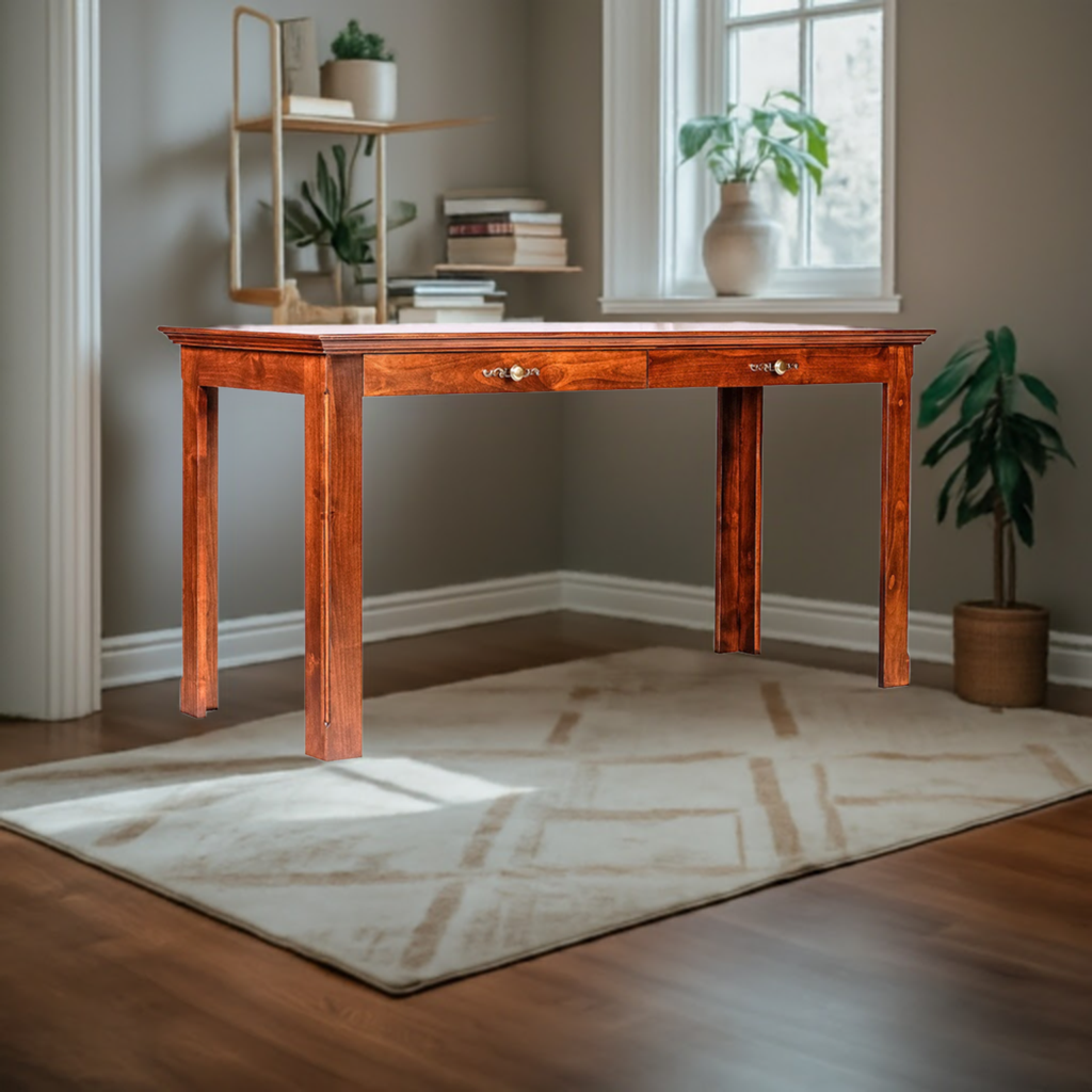 Forest Designs Traditional Alder Writing Table w/Drawers: 60W x 30H x 24D