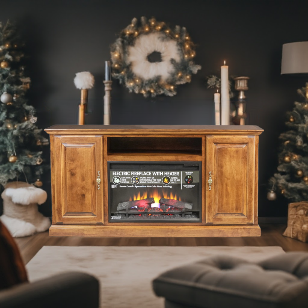 Forest Designs Traditional Alder Fireplace: 60W x 30H x 18D (size shown)