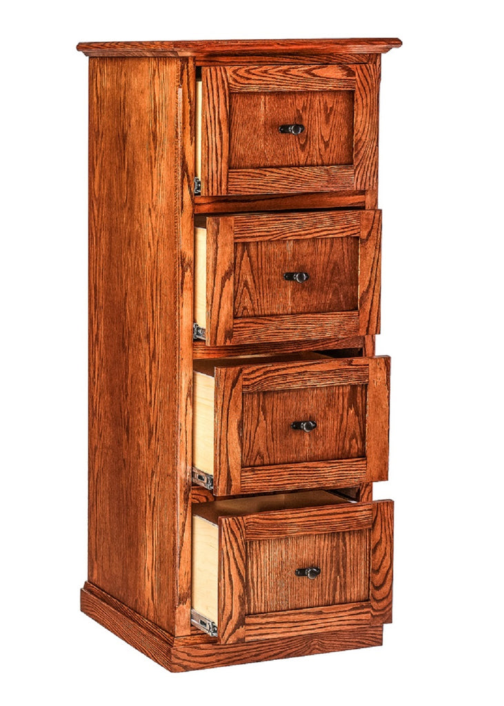 Forest Designs Mission 4 Drawer File Cabinet (22W x 56H x 21D)
