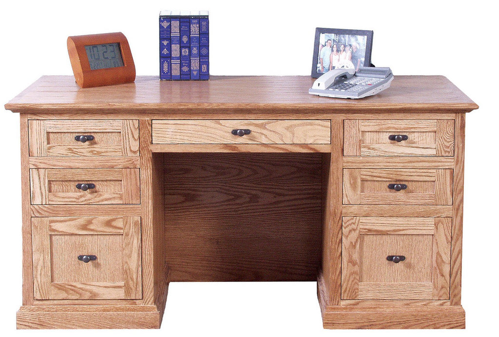 Forest Designs Mission Executive Double Pedestal Desk (60W x 30H x 28D)