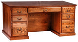 Forest Designs Traditional Oak Executive Double Pedestal Desk (60W x 30H x 28D)