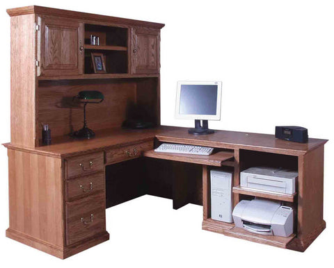 Forest Designs Traditional Desk + Hutch & Return (82"L x 66"W x 72"H)