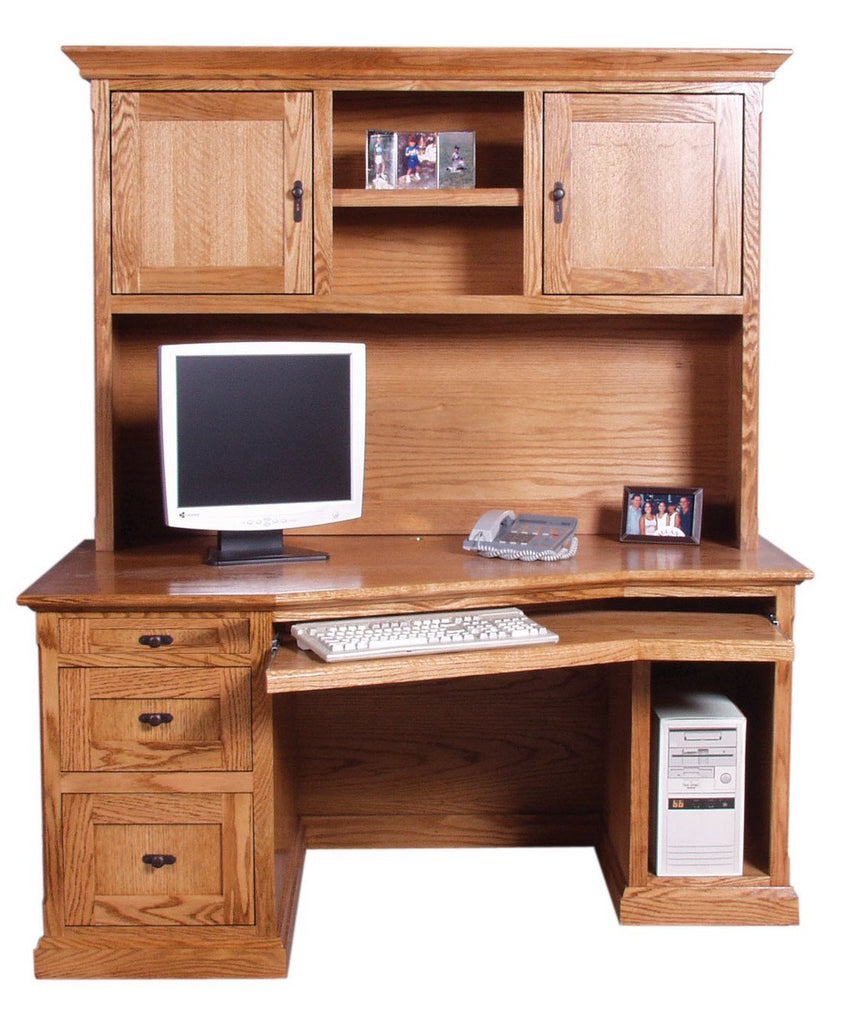 Forest Designs Mission Angled Desk + Hutch (60W x 71"H x 35"D)