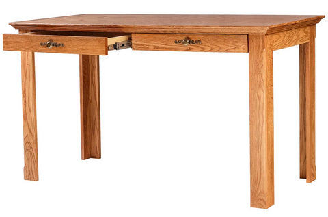 Forest Designs Traditional Oak Writing Table w/Drawers: 54W x 30H x 24D
