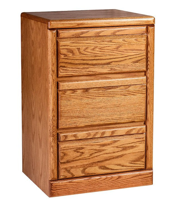 Forest Designs Bullnose Oak Narrow 3 Drawer Nightstand (19"W x 30"H x 18"D)
