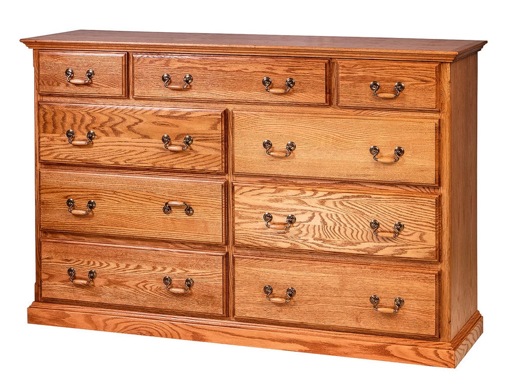 Forest Designs Traditional Oak 9 Drawer Tall Dresser (60W x 40H x 18D)
