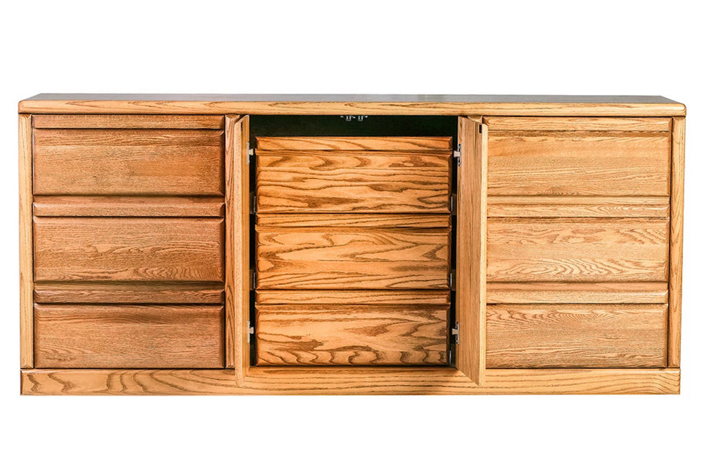 Forest Designs Bullnose 9 Drawer Dresser w/3 Hidden Drawers (72W x 32H x 18D)