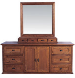 Forest Designs Mission 9 Drawer Dresser & Jewelry Box Mirror (72W x 43H x 18D)