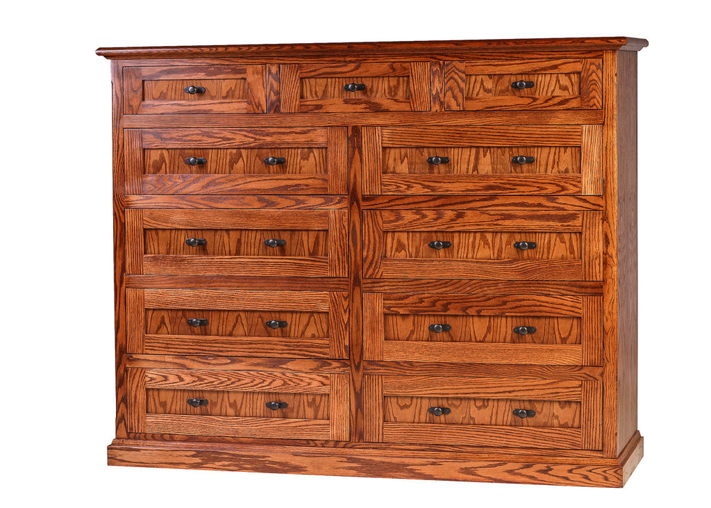 Forest Designs Mission Oak Eleven Drawer Chest: 60W x 48H x 18D