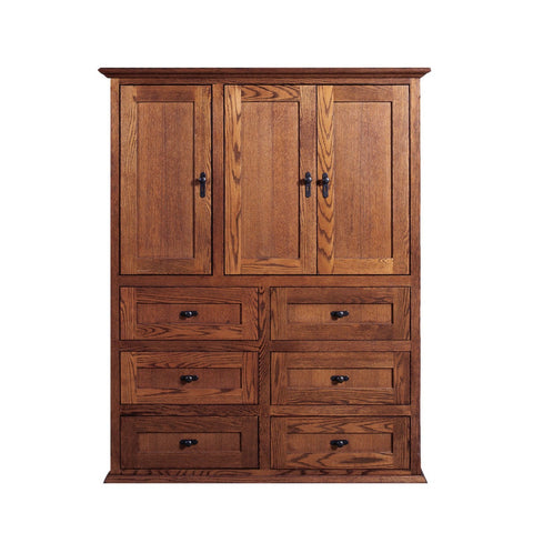 Forest Designs Mission Ten Drawer Armoire: 46W x 60H x 18D