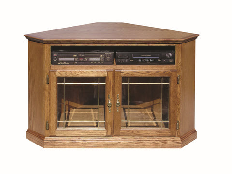 Forest Designs Traditional Large Corner TV Stand with Glass Doors: 63W x 32H x 32D