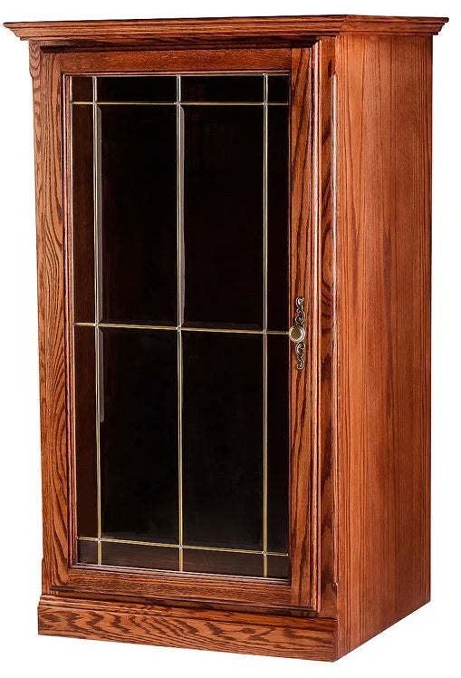 Forest Designs Traditional Oak Audio Tower w/Plain Glass Door 25W x 45H x 18D