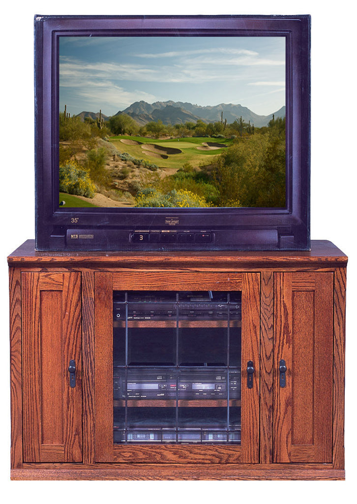 Forest Designs Mission Oak TV Stand with Media Storage: 43W x 30H x 18D