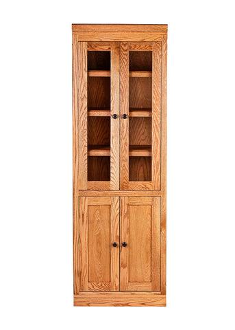 Forest Designs Mission Bookcase w/ Full Glass Doors: 24W X 18D Choose Your Height