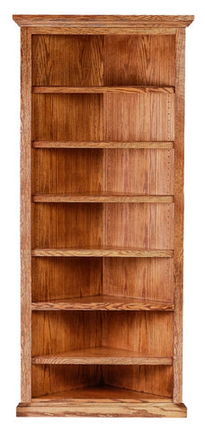 Forest Designs Traditional Oak Corner Bookcase: 27 x 27 x Height of Choice