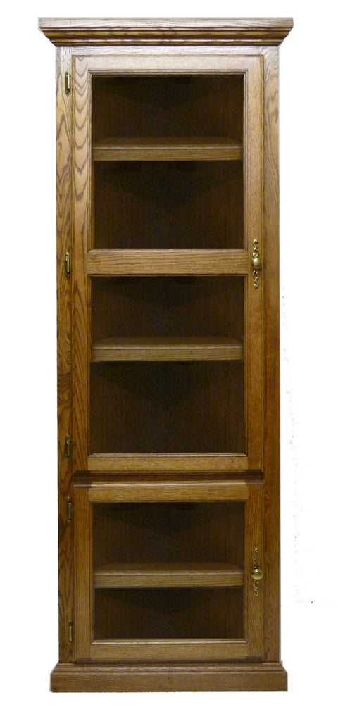 Forest Designs Traditional Corner Bookcase w/Glass Doors: 27 x 27 x Height of Choice