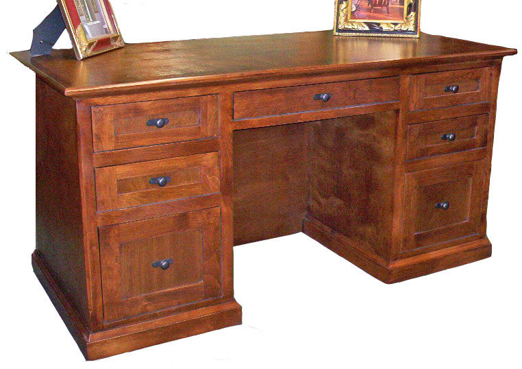 Forest Designs Mission Alder Executive Double Pedestal Desk (60W x 30H x 28D)