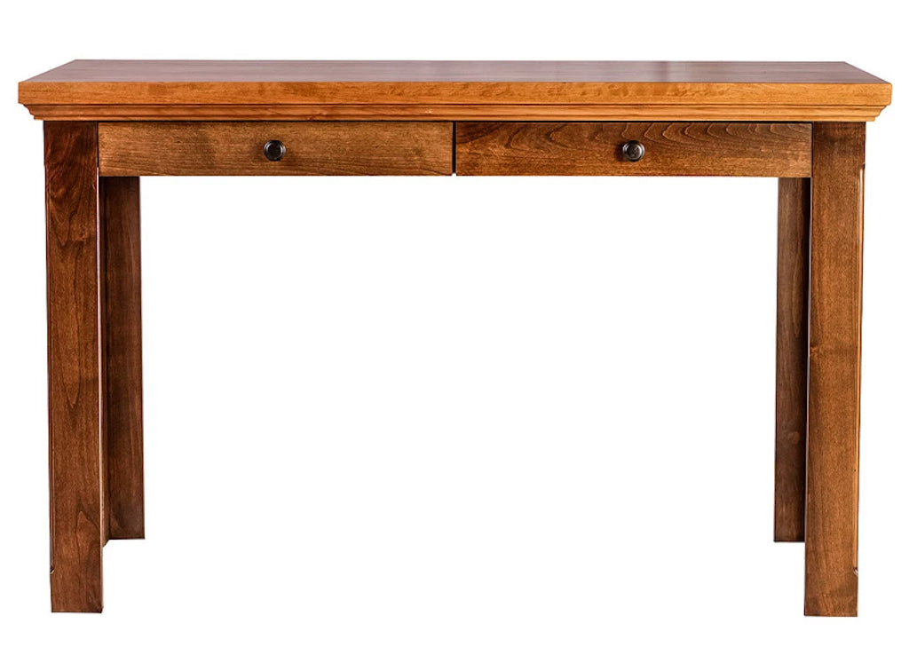 Forest Designs Traditional Alder Writing Table w/Drawers: 48W x 30H x 24D (Black Knobs)