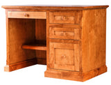 Forest Designs Mission Alder Writing Desk w/Single Pedestal + Wooden Knobs (48W x 30H x 24D)