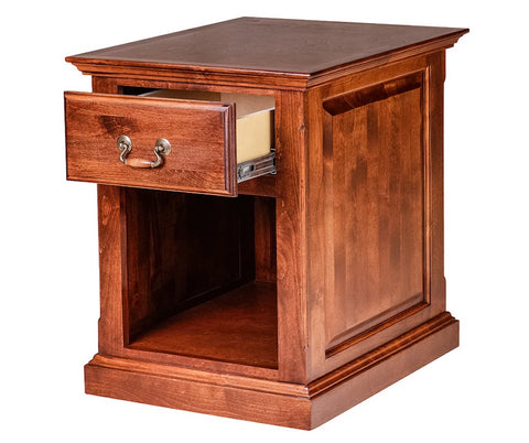Forest Designs Traditional Antique Alder End Table w/Raised Panel Sides: 20W x 25H x 24D
