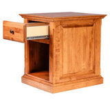 Forest Designs Traditional Alder End Table w/ Raised Panel Sides: 20W x 25H x 24D (Black Knobs)