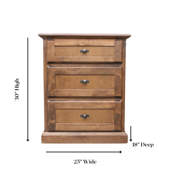 Forest Designs Mission Oak 3 Drawer Nightstand (25W x 30H x 18D)