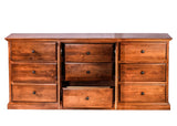 Forest Designs Traditional 9 Drawer Dresser w/Black Knobs & 3 Hidden Drawers (72W x 32H x 18D)