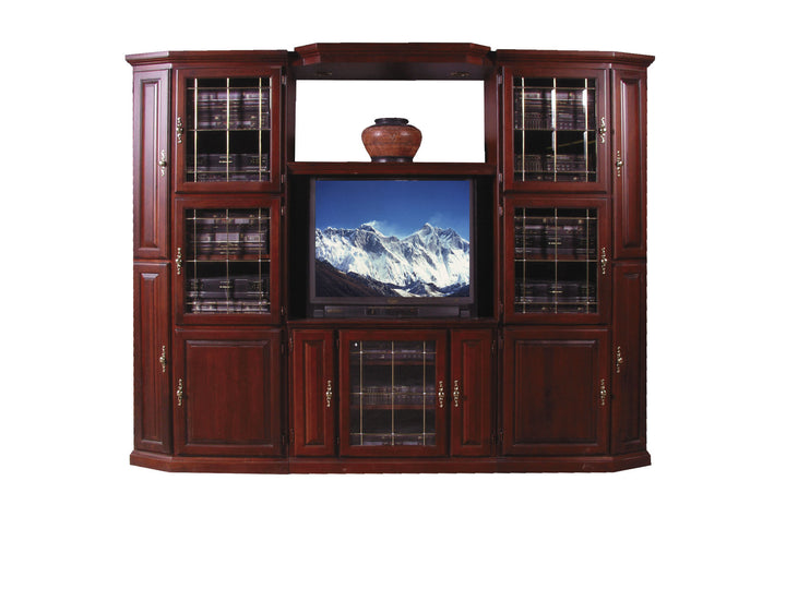 Forest Designs Traditional Three Piece Wall & TV Stand & Adjustable Shelf in Mahogany