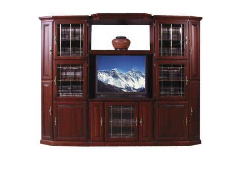 Forest Designs Traditional Three Piece Wall & TV Stand & Adjustable Shelf in Mahogany