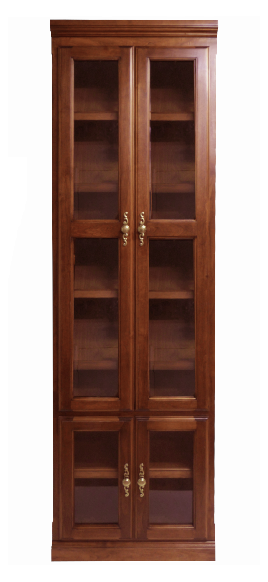 Traditional Bookcase with Glass Doors (24W x 18D x Height of Choice)