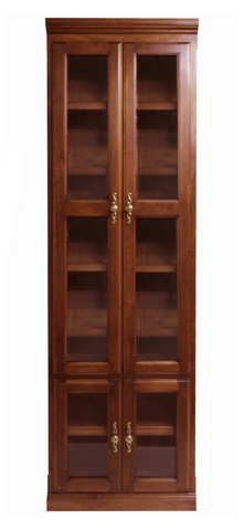 Forest Designs Traditional Bookcase with Glass Doors (24W x 18D x Height of Choice)